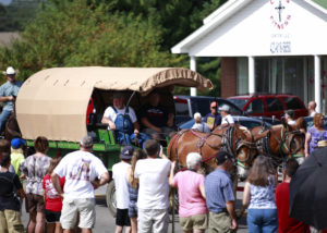 The draft horse pull always draws a crowd. (Photo courtesy of the Town of Ider)