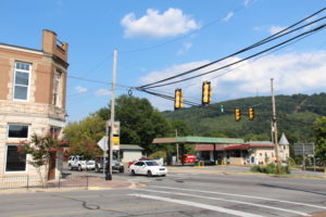 The Mapco property, across from the Coal and Iron building, has long been sought by the city as part of the revitalization efforts. (Photo by Marla Jones) 