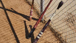 The style of bats used in early baseball. No gloves were used. (Photo by Tyler Pruett)