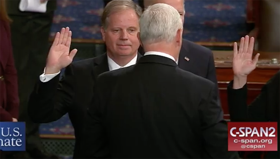 VIDEO: Doug Jones sworn in on the U.S. Senate Floor