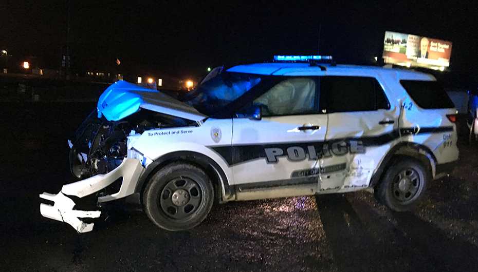 Henagar Police vehicle "Totaled" in Accident last night