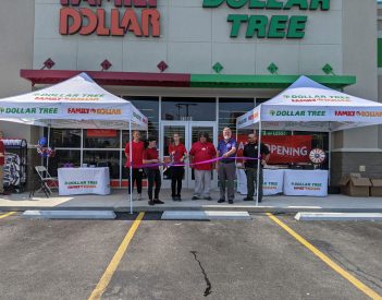 A ribbon-cutting ceremony was held on Saturday for the new Family Dollar and Dollar Tree