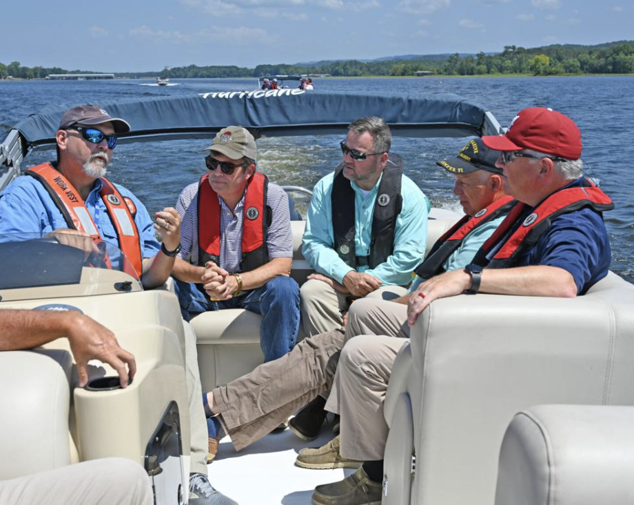 Strong visits Jackson County, views efforts to combat invasive aquatic vegetation