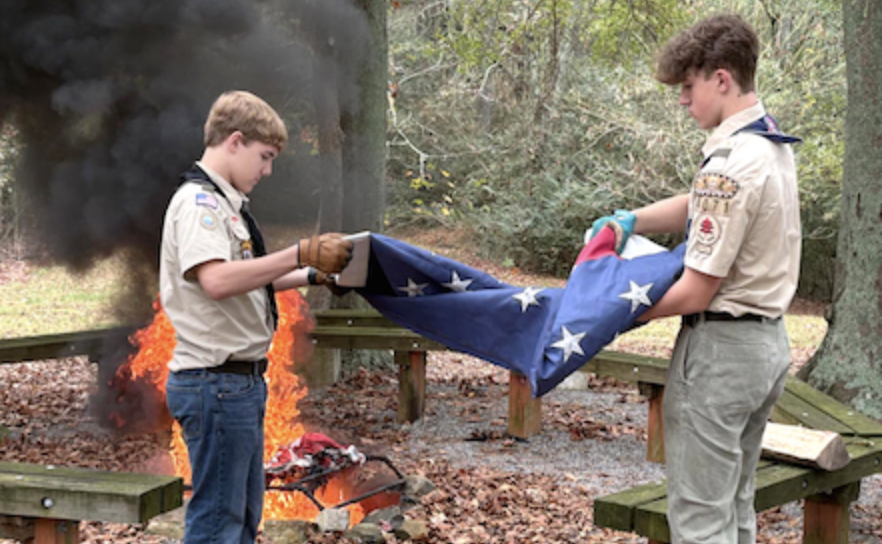 Albertville Boy Scout Troop 4071 holds flag retirement ceremony 