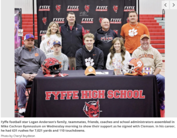 Fyffe’s Anderson becomes a Clemson Tiger