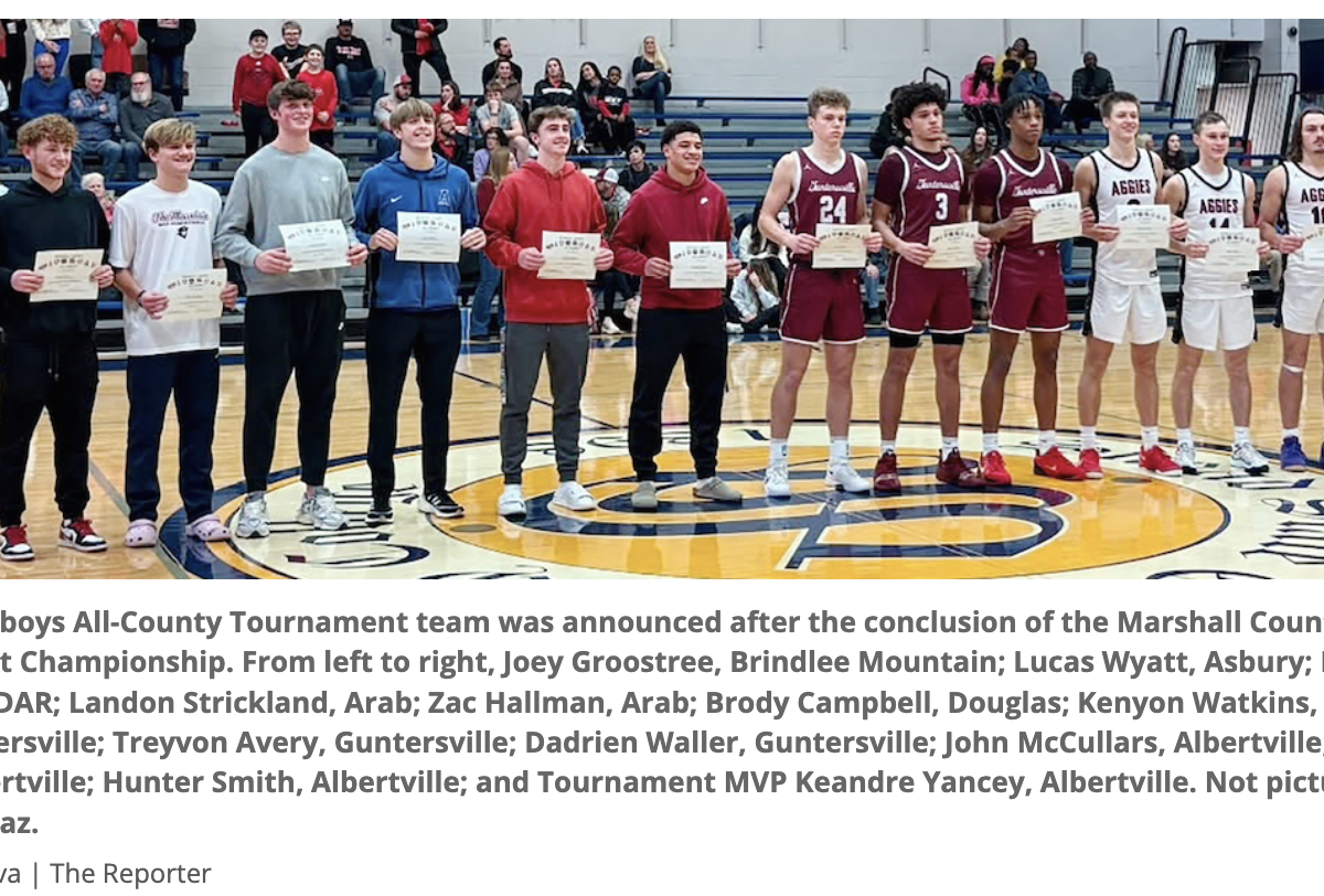 2025 All-Marshall County Tournament team, varsity boys