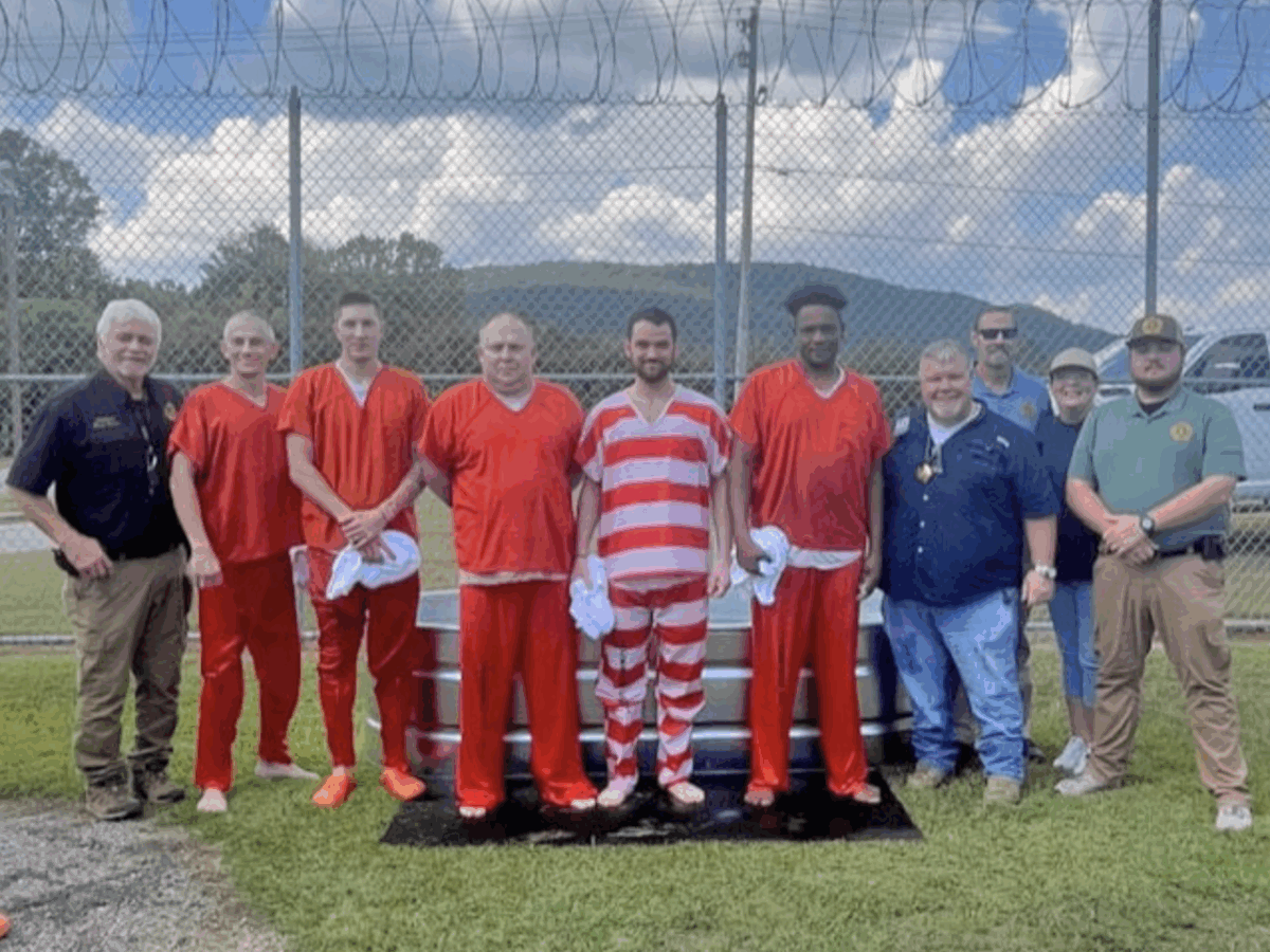 Five inmates baptized at Jackson County Jail